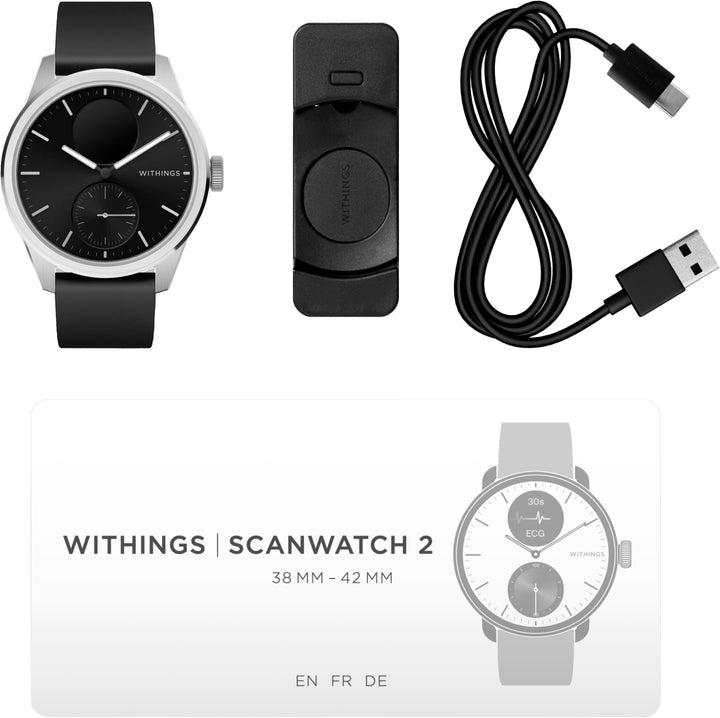 Withings - ScanWatch 2 -   Heart Health Hybrid Smartwatch - 42mm - Black/Silver_2