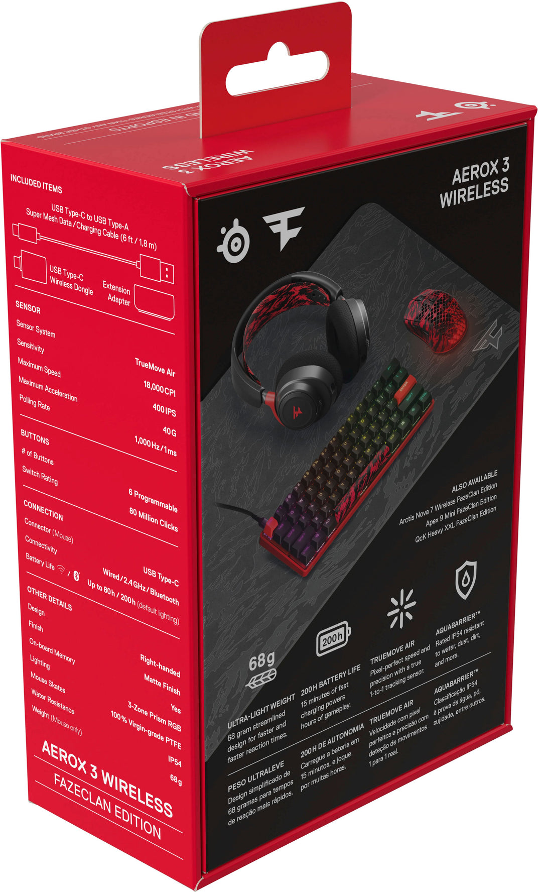 SteelSeries - Aerox 3 Super Light Honeycomb Wireless RGB Optical Gaming Mouse - FaZe Clan Limited Edition_3