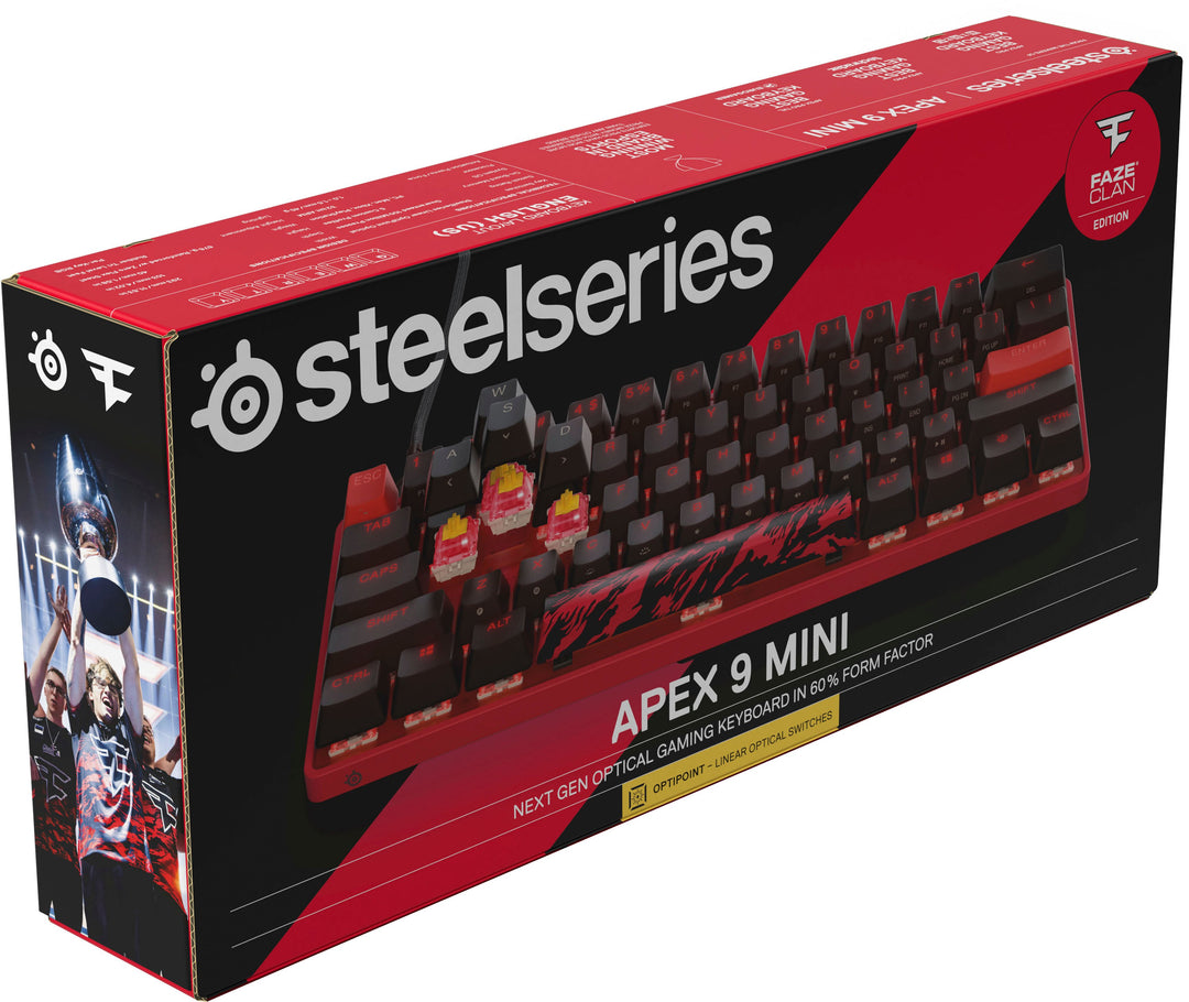 SteelSeries - Apex 9 Mini 60% Wired OptiPoint Adjustable Actuation Switch Gaming Keyboard with RGB Lighting - FaZe Clan Limited Edition_5