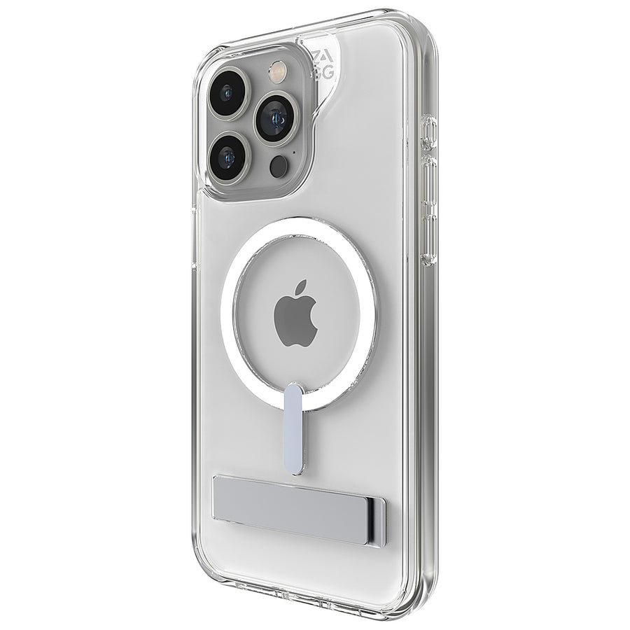 ZAGG - Gear4 Crystal Palace Snap MagSafe Compatible Case with Kickstand for Apple iPhone 15 Pro Max - Clear_0