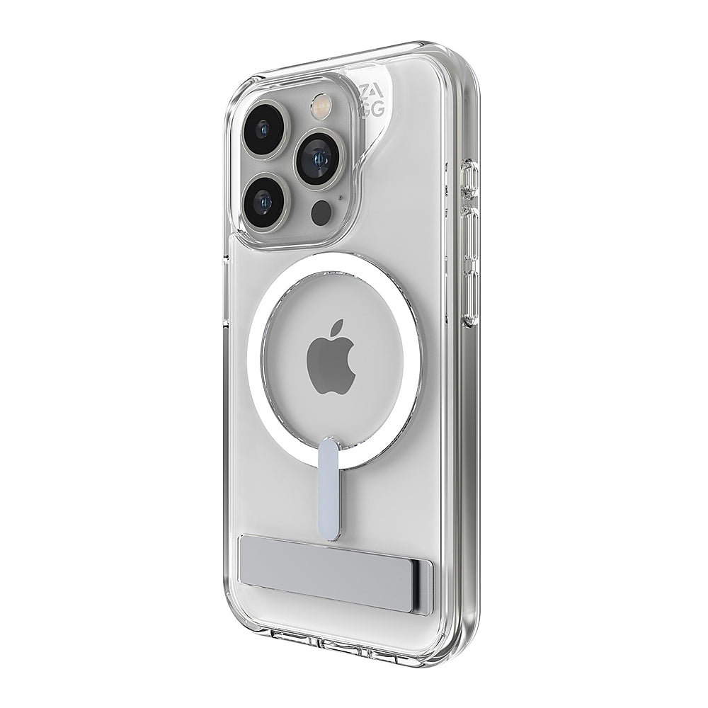 ZAGG - Gear4 Crystal Palace Snap MagSafe Compatible Case with Kickstand for Apple iPhone 15 Pro - Clear_0