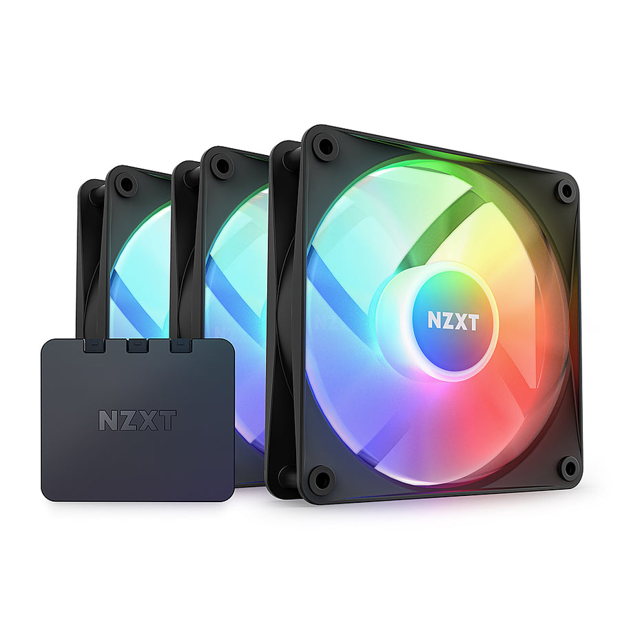 NZXT - 120mm Hub-mounted RGB LED Fan Triple Pack - Black_0