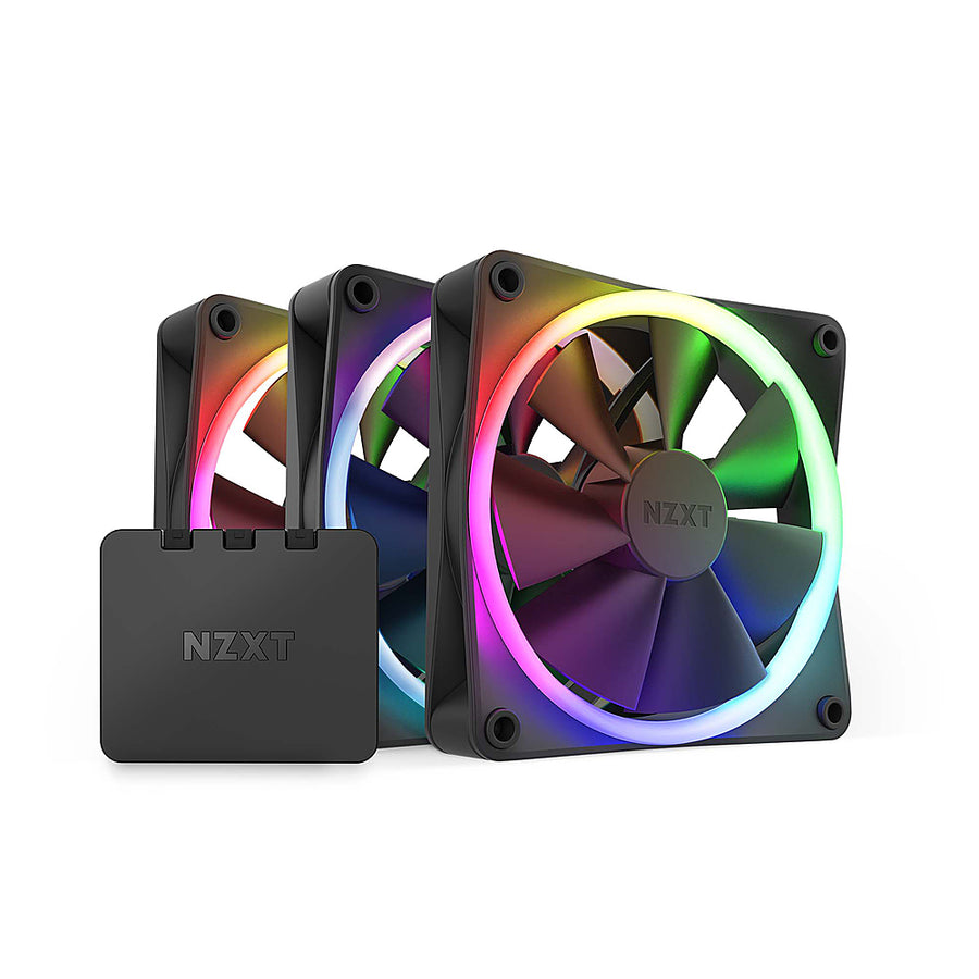 NZXT - F120RGB - 120mm RGB Fans - Triple + RGB Controller - Black_0