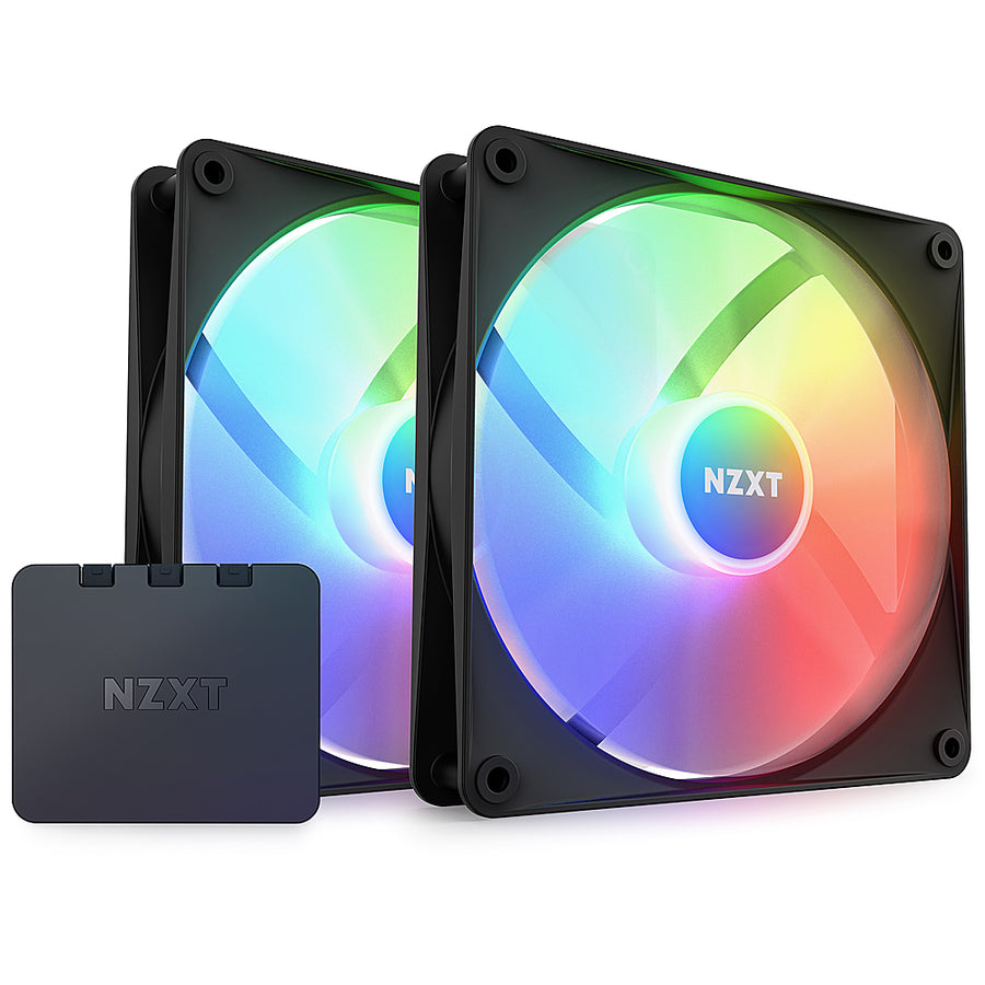 NZXT - 140mm Hub-mounted RGB LED Fan Double Pack - Black_0