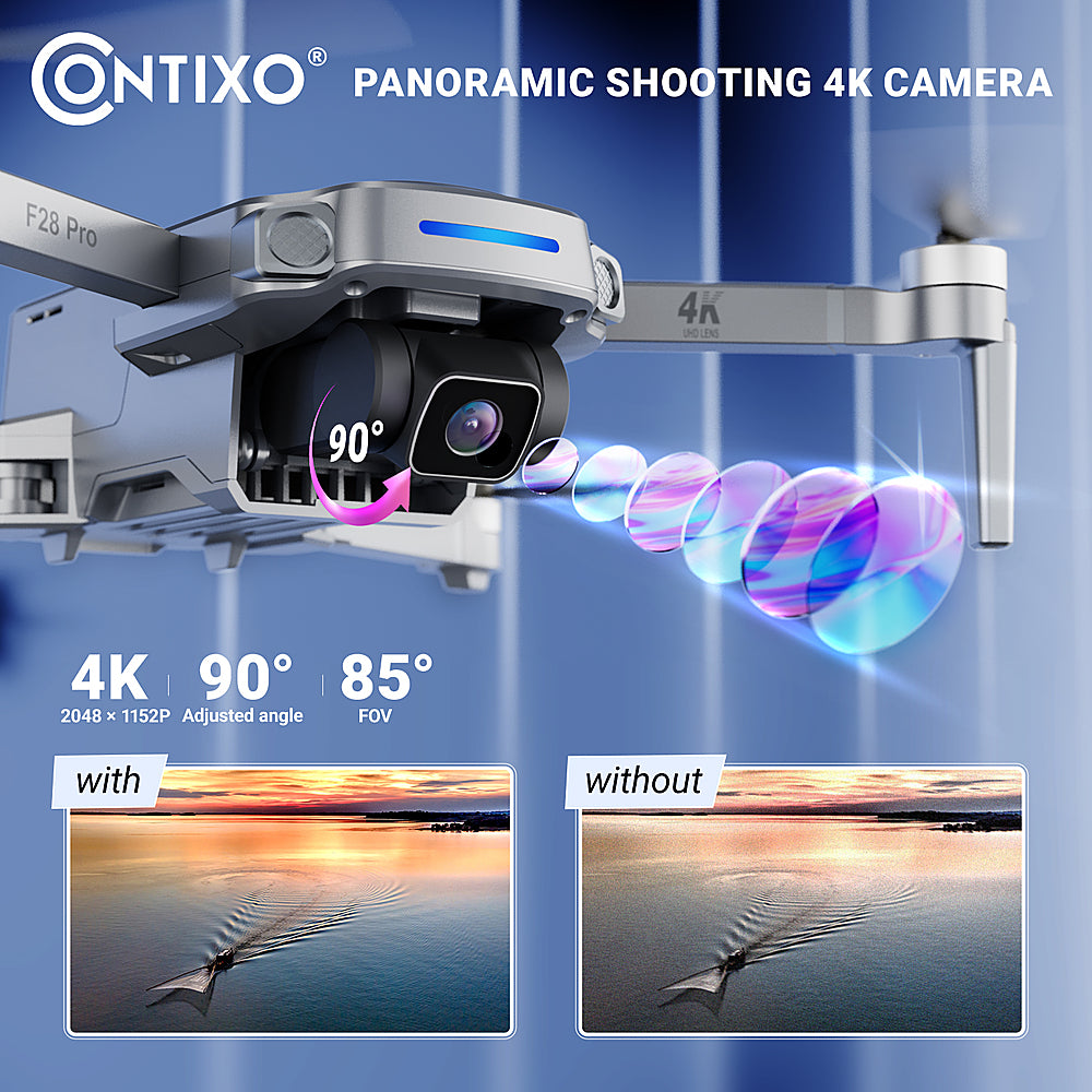 Contixo F28 Pro 4k Drone with Gimbal - Silver_1