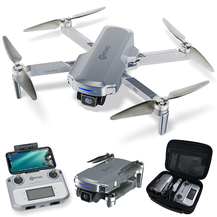 Contixo F28 Pro 4k Drone with Gimbal - Silver_0