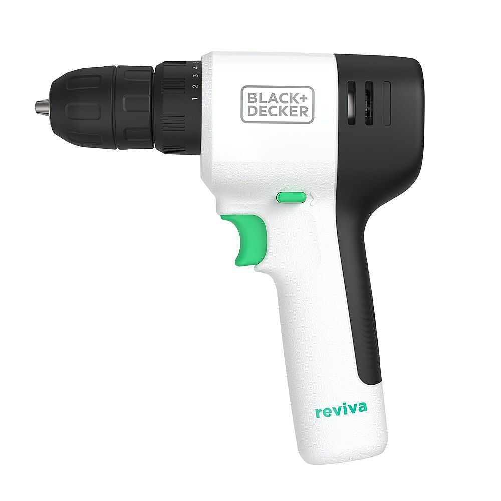Black+Decker - Black+Decker reviva 12V MAX* Cordless Drill with Charger and Double-Ended Screwdriver Bit (REVCDD12C) - White_1