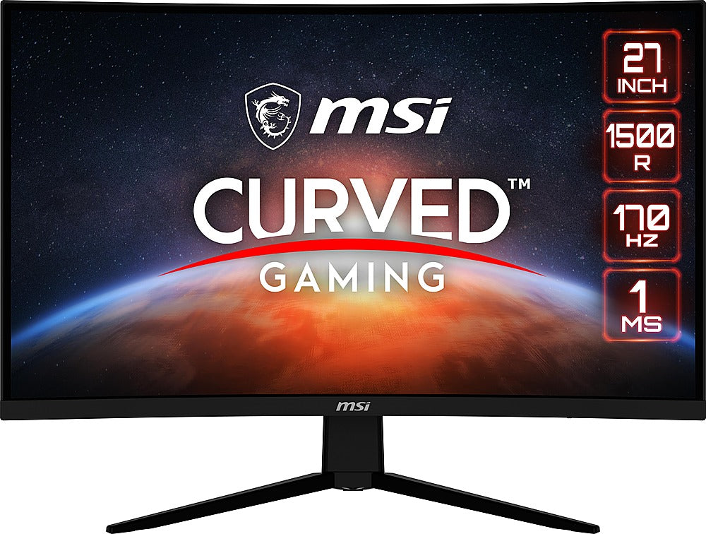 MSI - G273CQ 27" LED Curved QHD FreeSync Premium with HDR Gaming Monitor(DisplayPort,HDMI)-Black - Black_0