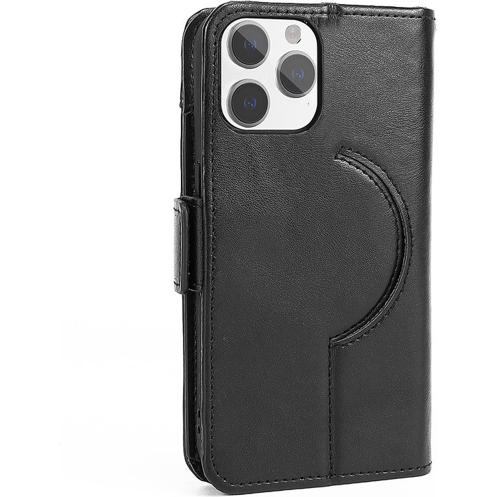 SaharaCase - Leather Folio Wallet Case for Apple iPhone 15 Pro - Black_3