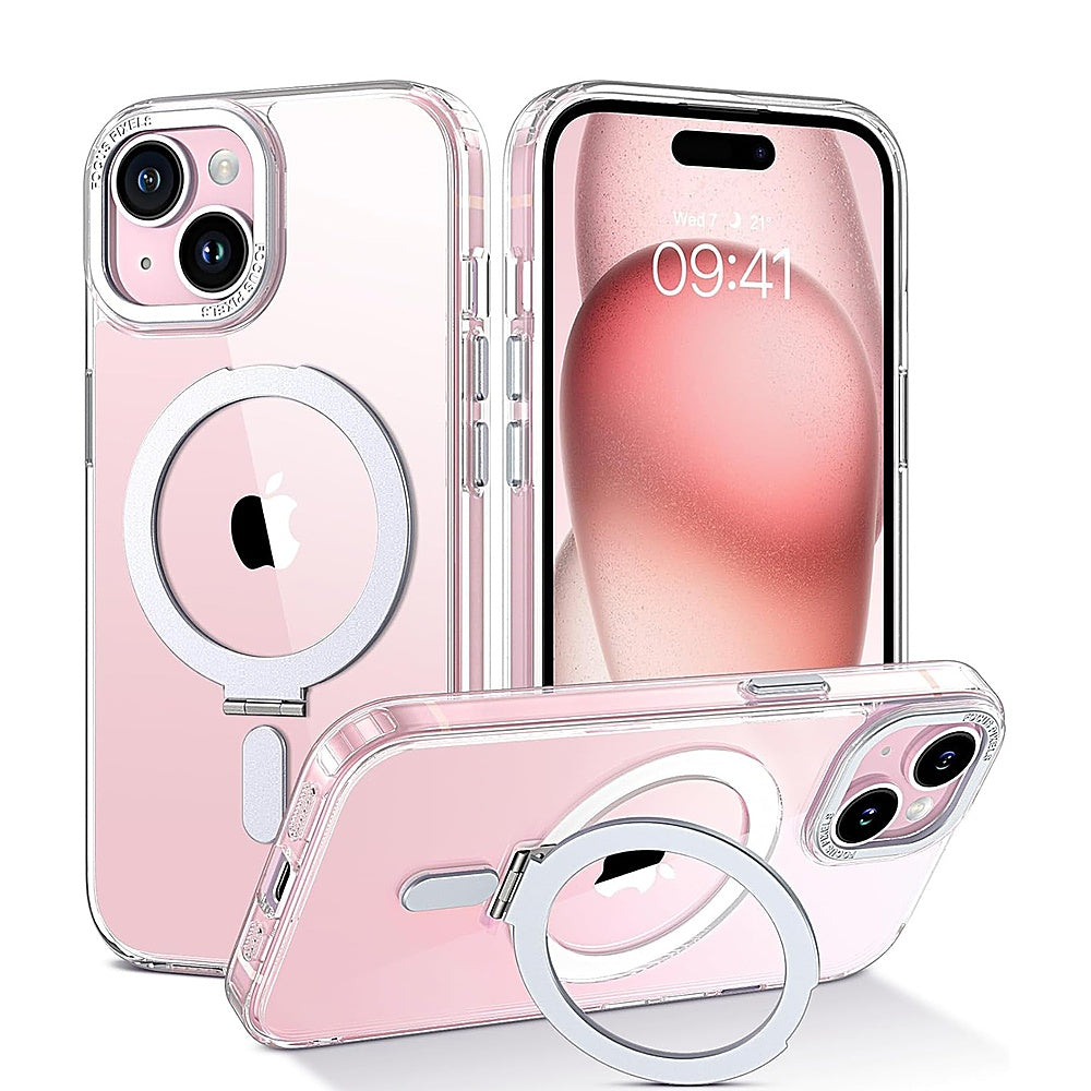 SaharaCase - Hybrid-Flex Kickstand Case with Magsafe for Apple iPhone 15 Plus - Clear_6