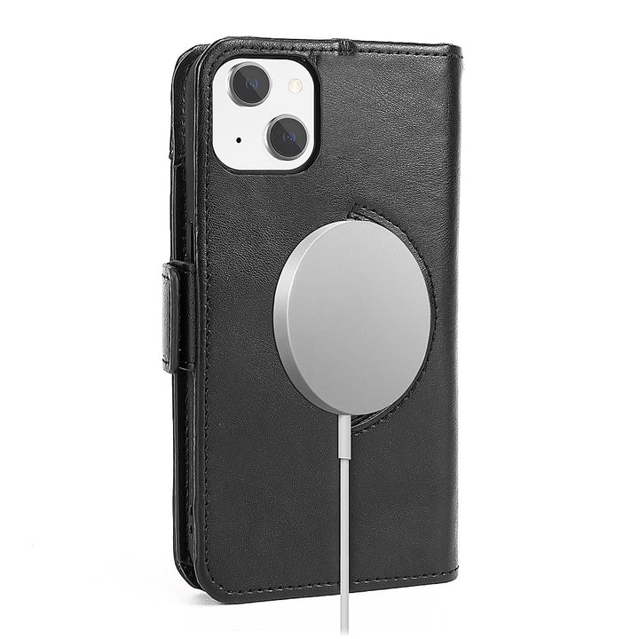 SaharaCase - Leather Folio Wallet Case for Apple iPhone 15 - Black_3