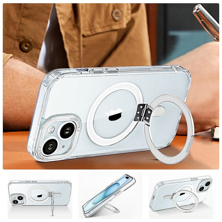 SaharaCase - Hybrid-Flex Kickstand Case with Magsafe for Apple iPhone 15 - Clear_5