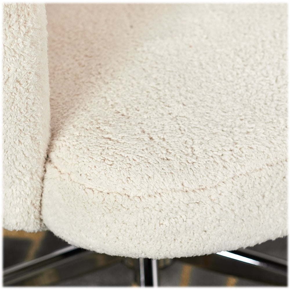 Serta - Valetta Mid-Century Modern Faux Shearling Wool Home Office Chair - Cream_6