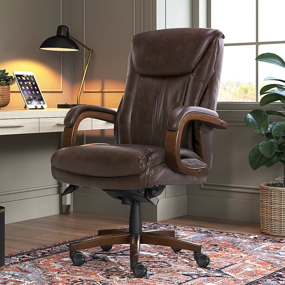 La-Z-Boy - Big & Tall Bonded Leather Executive Chair - Coffee Brown_1