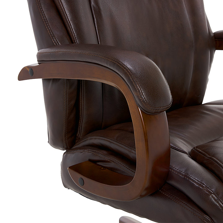 La-Z-Boy - Big & Tall Bonded Leather Executive Chair - Coffee Brown_5