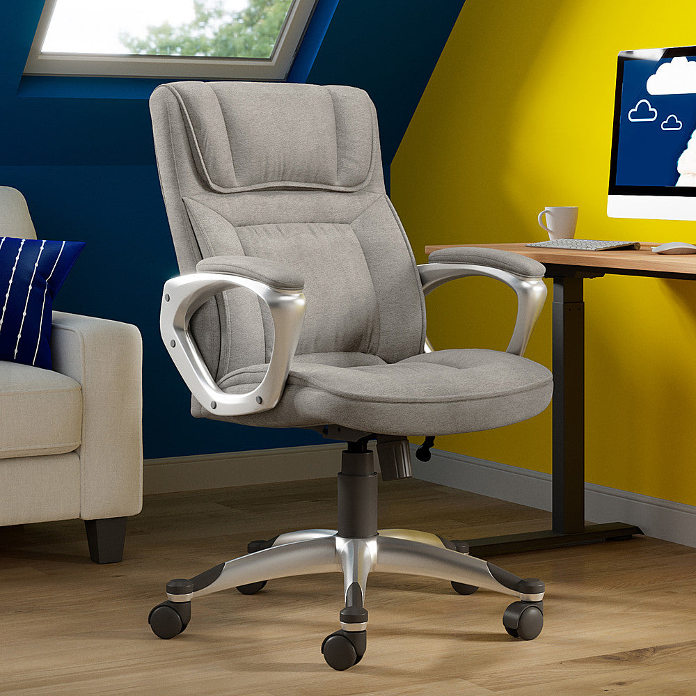 Serta - Executive Office Ergonomic Chair with Layered Body Pillows - Glacial Gray - Silver_6