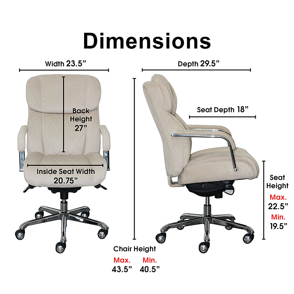 La-Z-Boy - Sutherland Fabric Office Chair - Cream_2