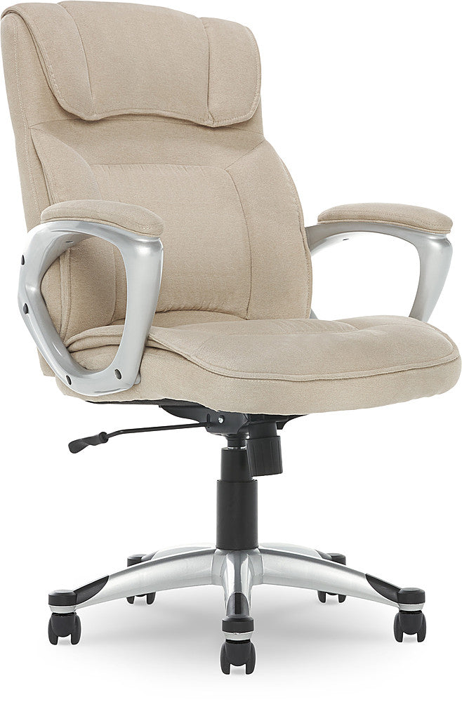 Serta - Executive Office Ergonomic Chair with Layered Body Pillows - Fawn Tan - Silver_0