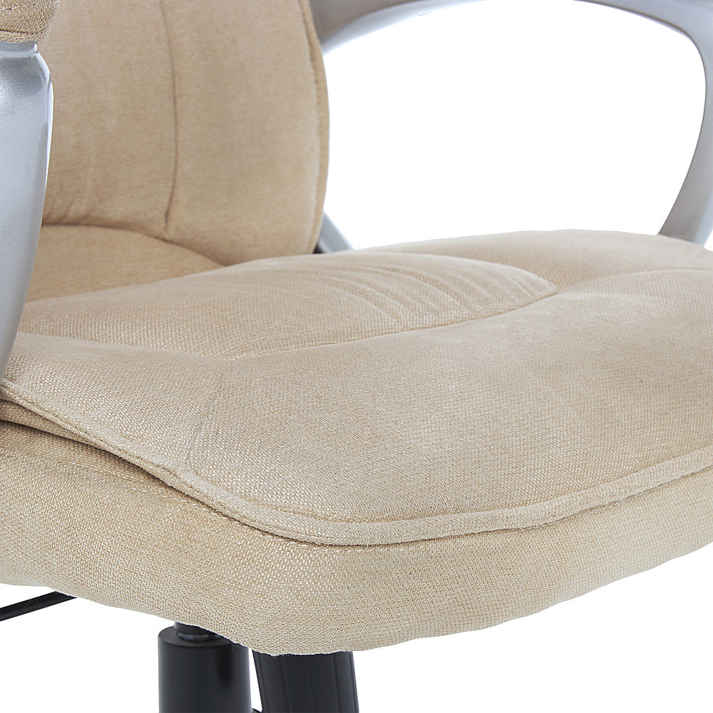 Serta - Executive Office Ergonomic Chair with Layered Body Pillows - Fawn Tan - Silver_6