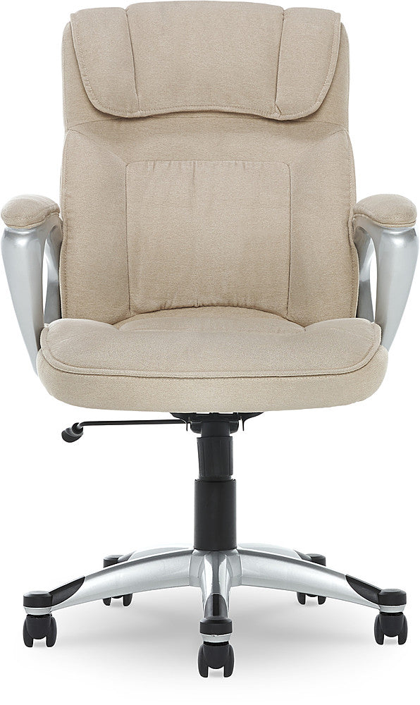 Serta - Executive Office Ergonomic Chair with Layered Body Pillows - Fawn Tan - Silver_4