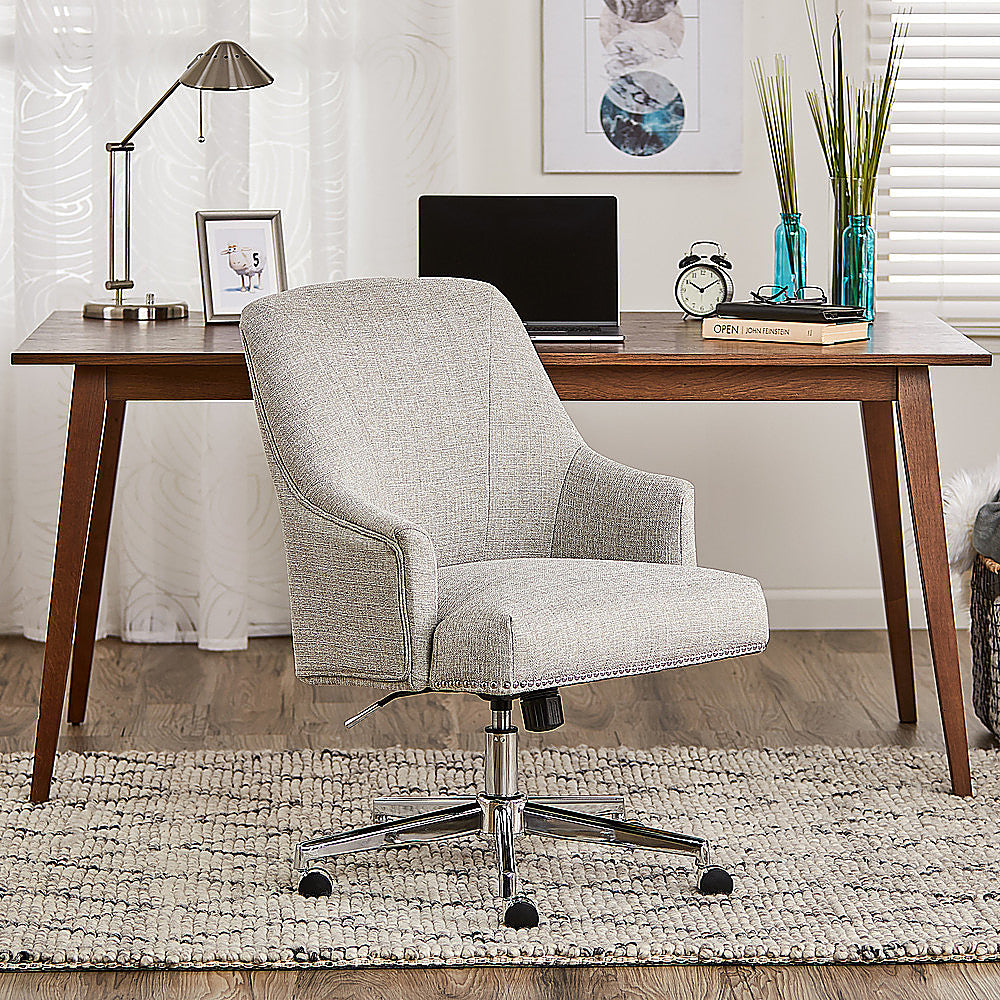 Serta - Leighton Fabric Home Office Chair - Light Gray_17