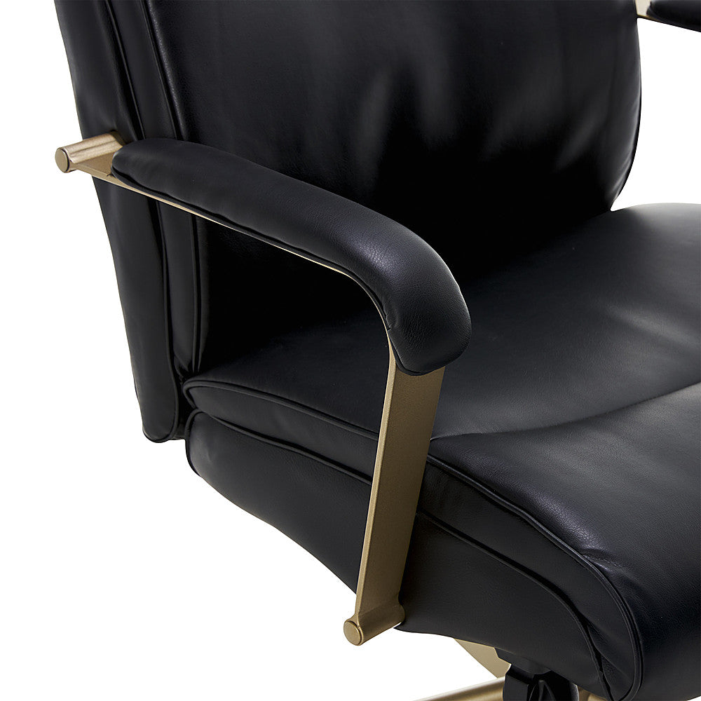 La-Z-Boy - Modern Melrose Executive Office Chair with Brass Finish - Black_7