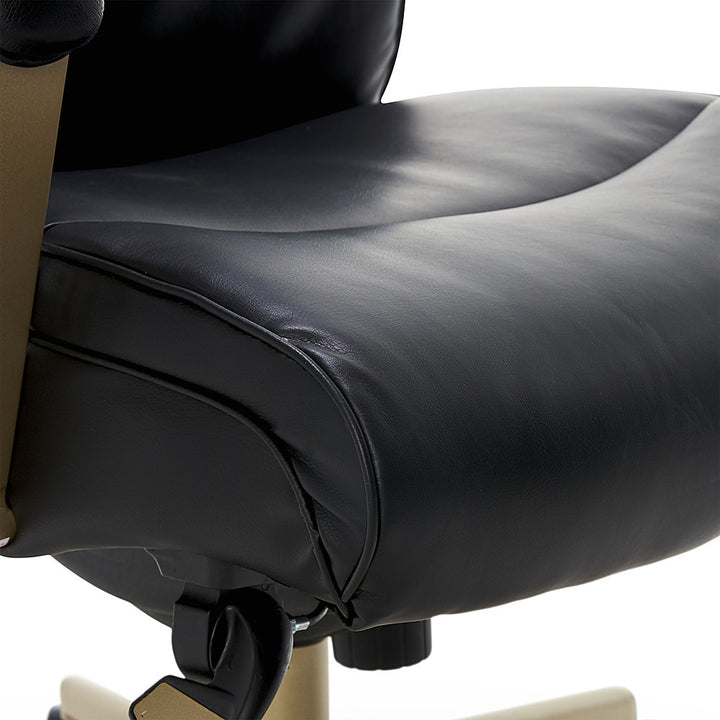 La-Z-Boy - Modern Melrose Executive Office Chair with Brass Finish - Black_8