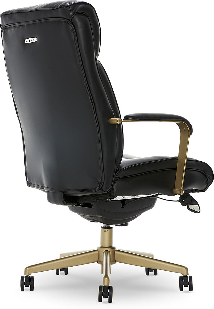 La-Z-Boy - Modern Melrose Executive Office Chair with Brass Finish - Black_4