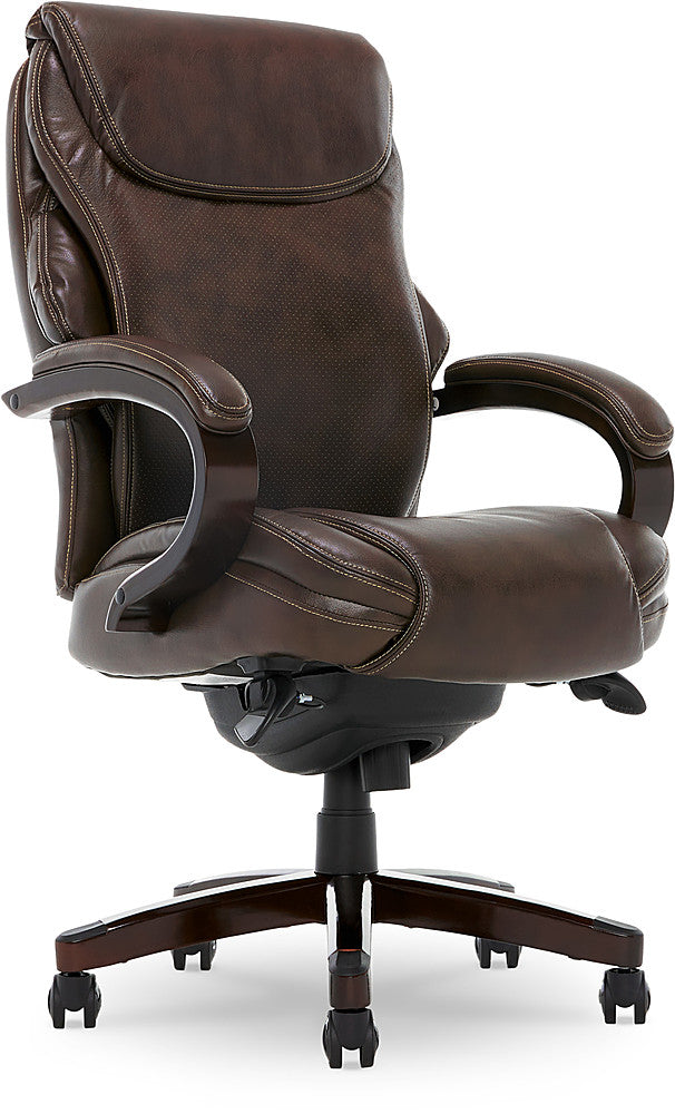 La-Z-Boy - Premium Hyland Executive Office Chair with AIR Lumbar Technology - Coffee Brown_0