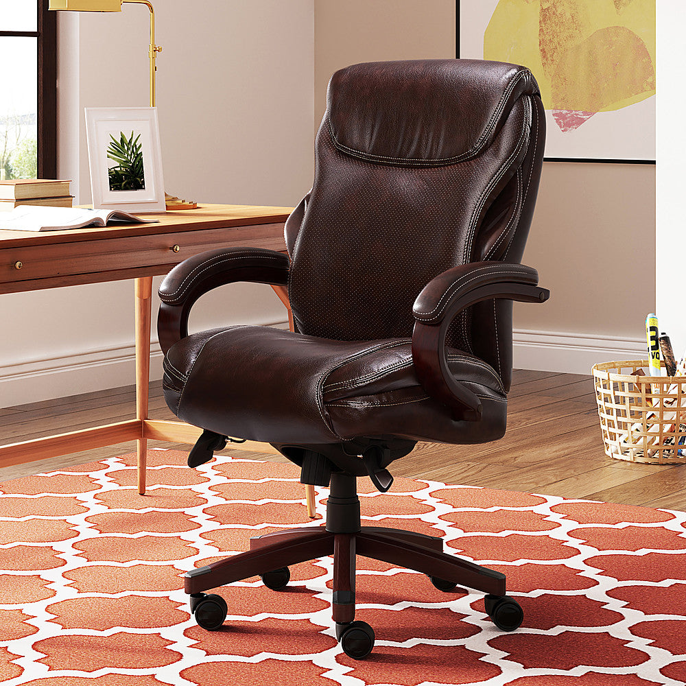 La-Z-Boy - Premium Hyland Executive Office Chair with AIR Lumbar Technology - Coffee Brown_1