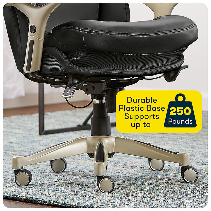 Serta - Upholstered Back in Motion Health & Wellness Office Chair with Adjustable Arms - Bonded Leather - Black_6