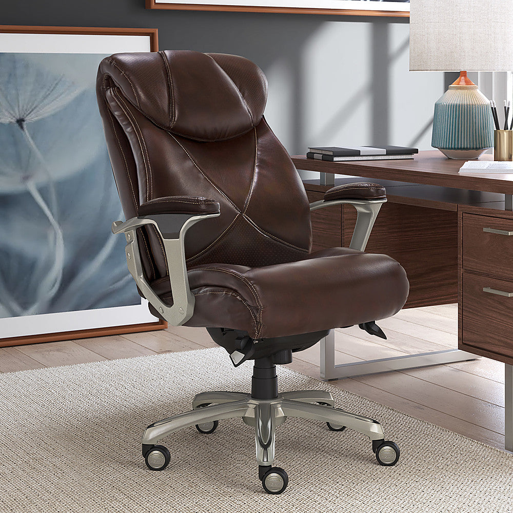 La-Z-Boy - Cantania Bonded Leather Executive Office Chair - Coffee Brown_1