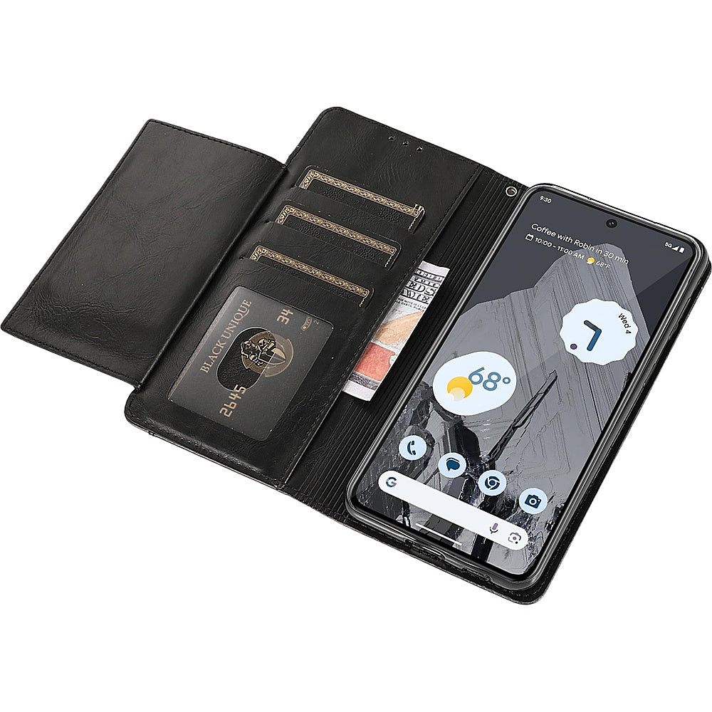 SaharaCase - Leather Folio Wallet Case for Google Pixel 8 Pro - Black_3