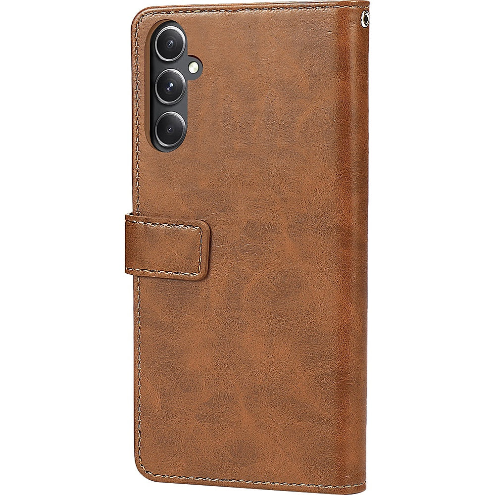 SaharaCase - Leather Folio Wallet Case for Samsung Galaxy S23 FE - Brown_4