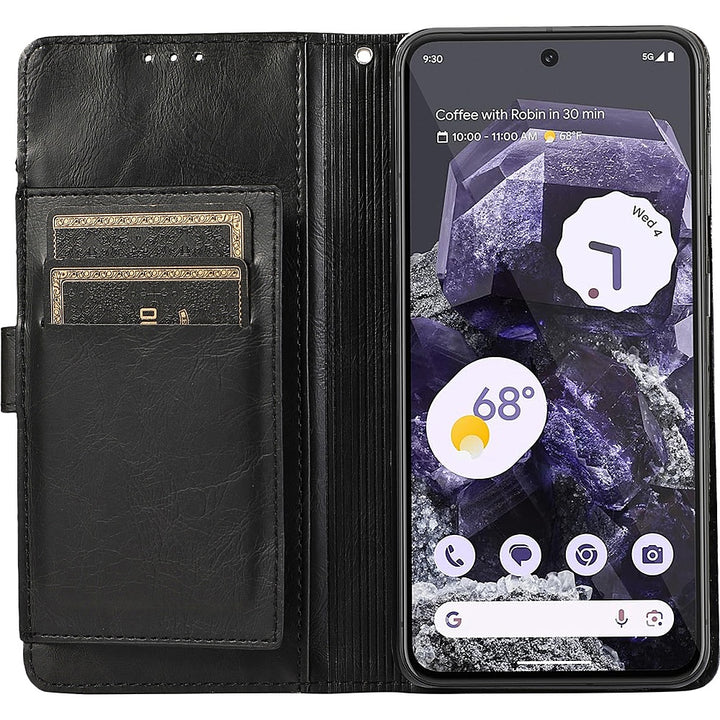 SaharaCase - Leather Folio Wallet Case for Google Pixel 8 - Black_2