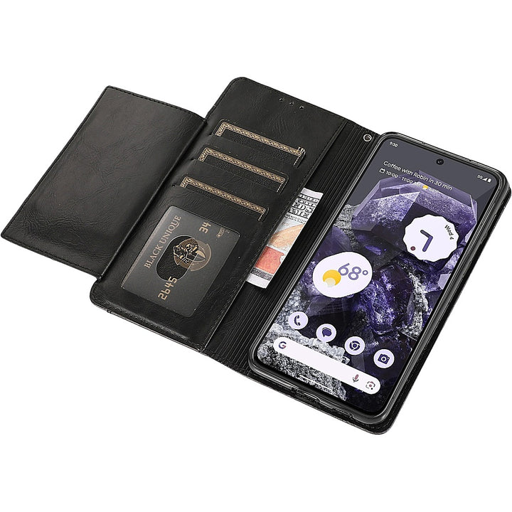 SaharaCase - Leather Folio Wallet Case for Google Pixel 8 - Black_3