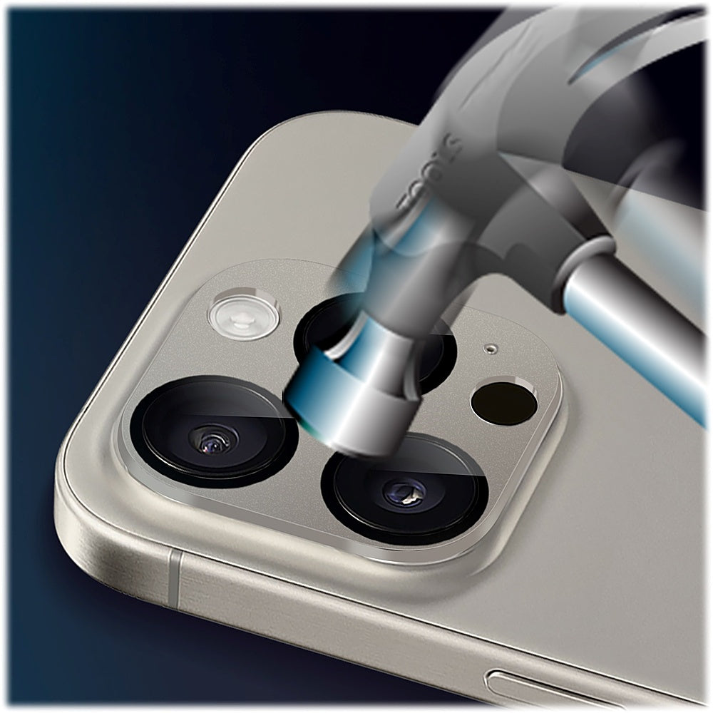 SaharaCase - ZeroDamage Camera Lens Protector for Apple iPhone 15 Pro and iPhone 15 Pro Max (2-Pack) - Titanium_2