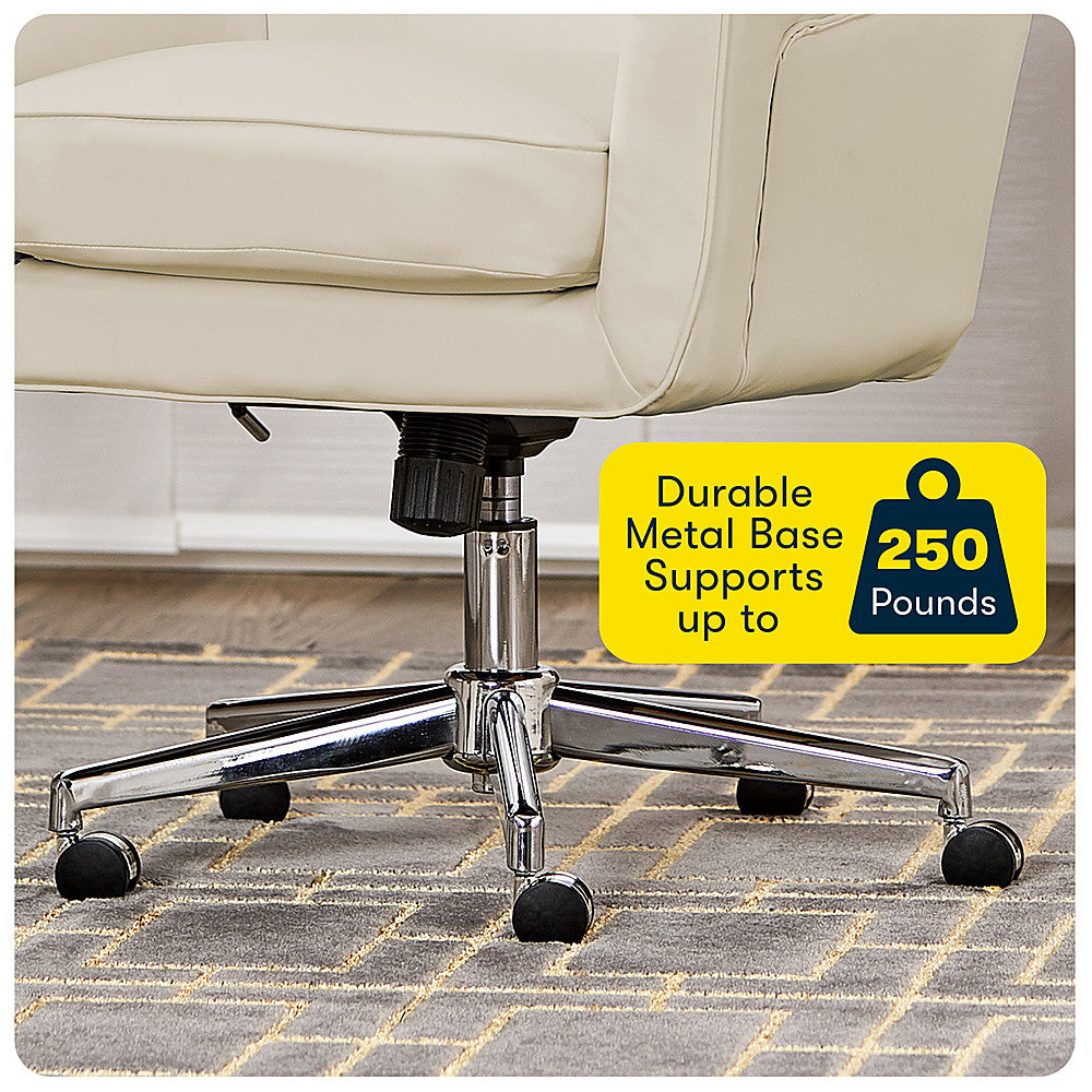 Serta - Ashland Bonded Leather & Memory Foam Home Office Chair - Cream_7