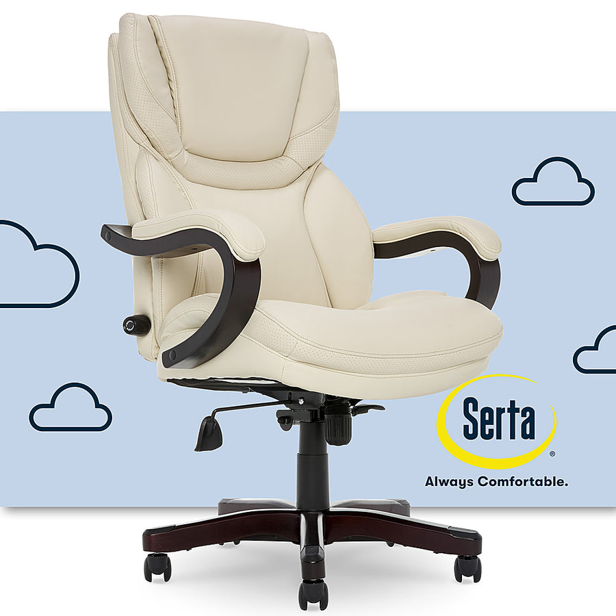 Serta - Big and Tall Bonded Leather Executive Chair - Ivory_0