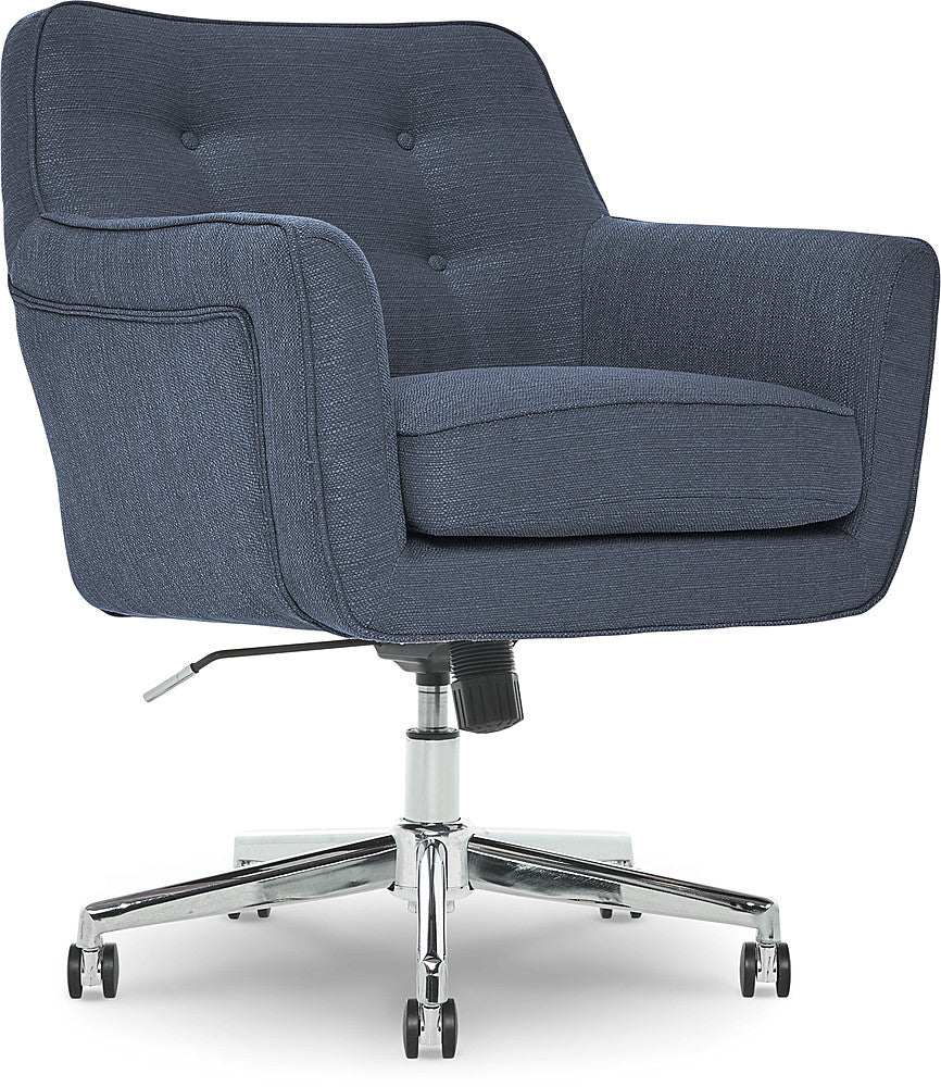 Serta - Ashland Memory Foam & Twill Fabric Home Office Chair - Blue_1