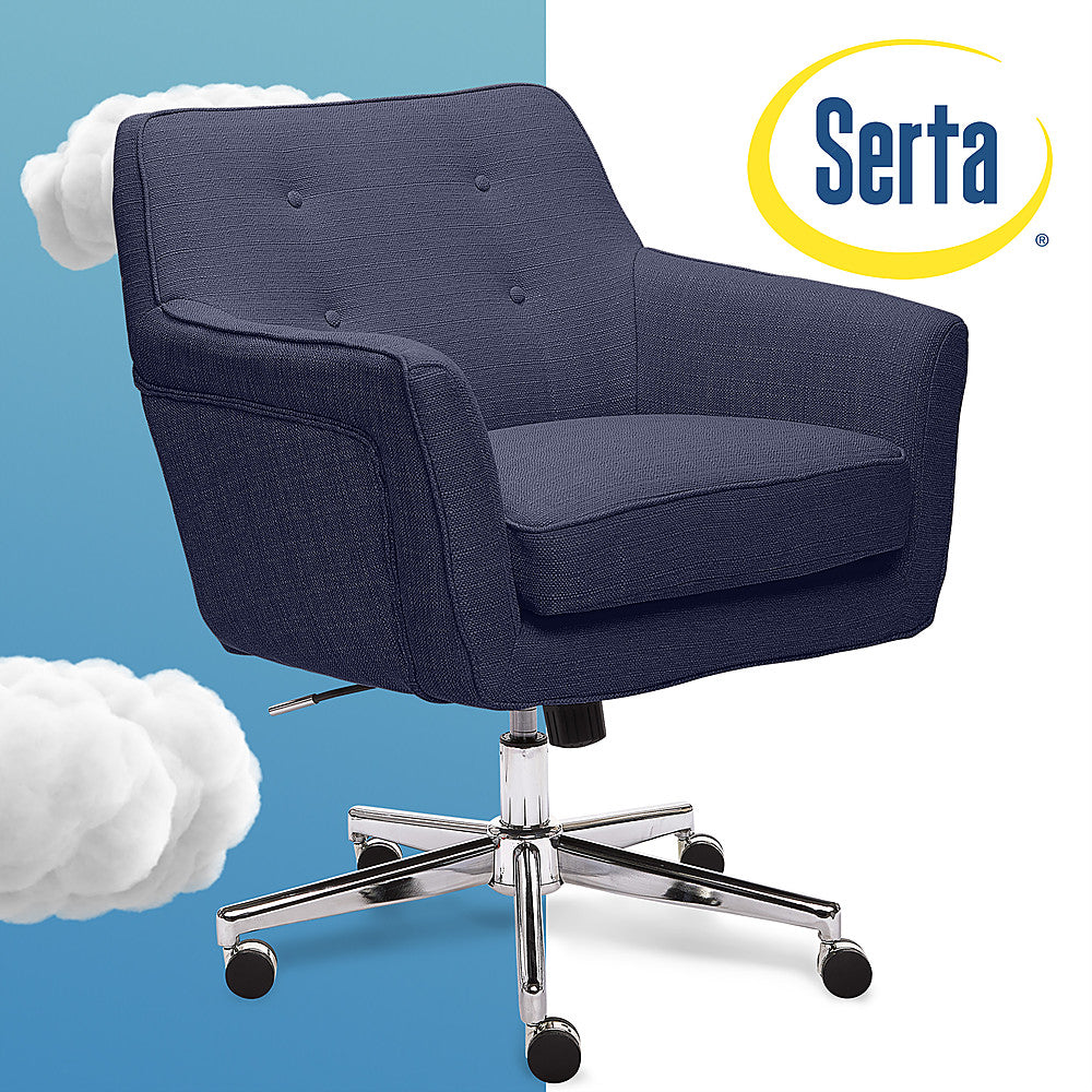 Serta - Ashland Memory Foam & Twill Fabric Home Office Chair - Blue_13