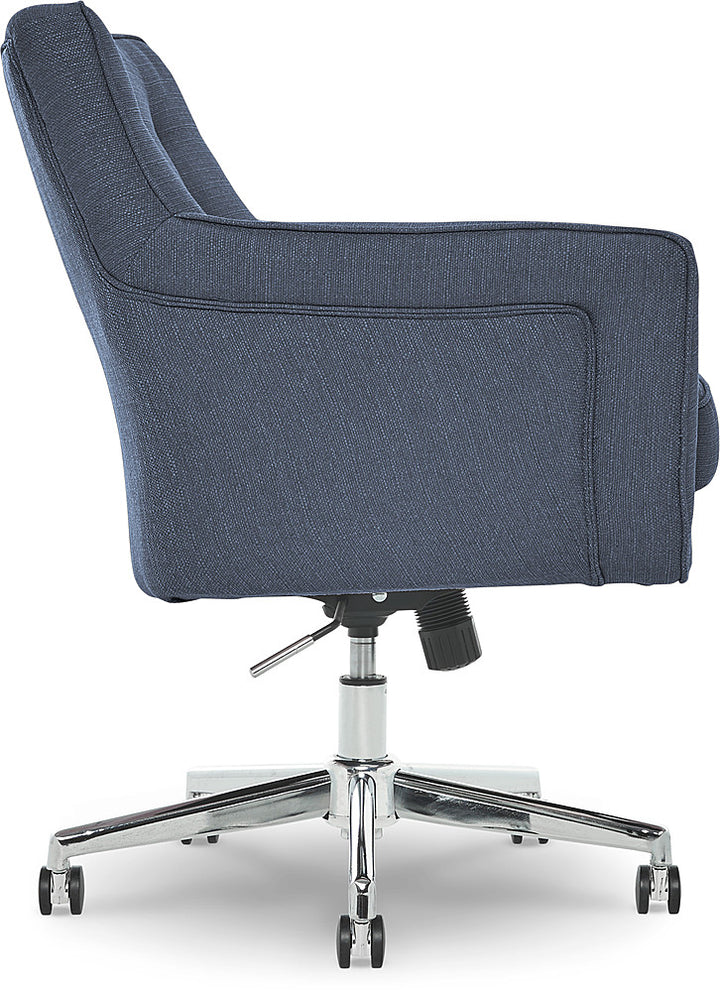Serta - Ashland Memory Foam & Twill Fabric Home Office Chair - Blue_11