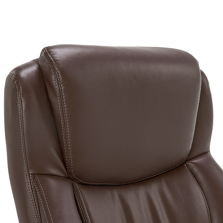 La-Z-Boy - Delano Big & Tall Bonded Leather Executive Chair - Chocolate Brown/Gray Wood_14