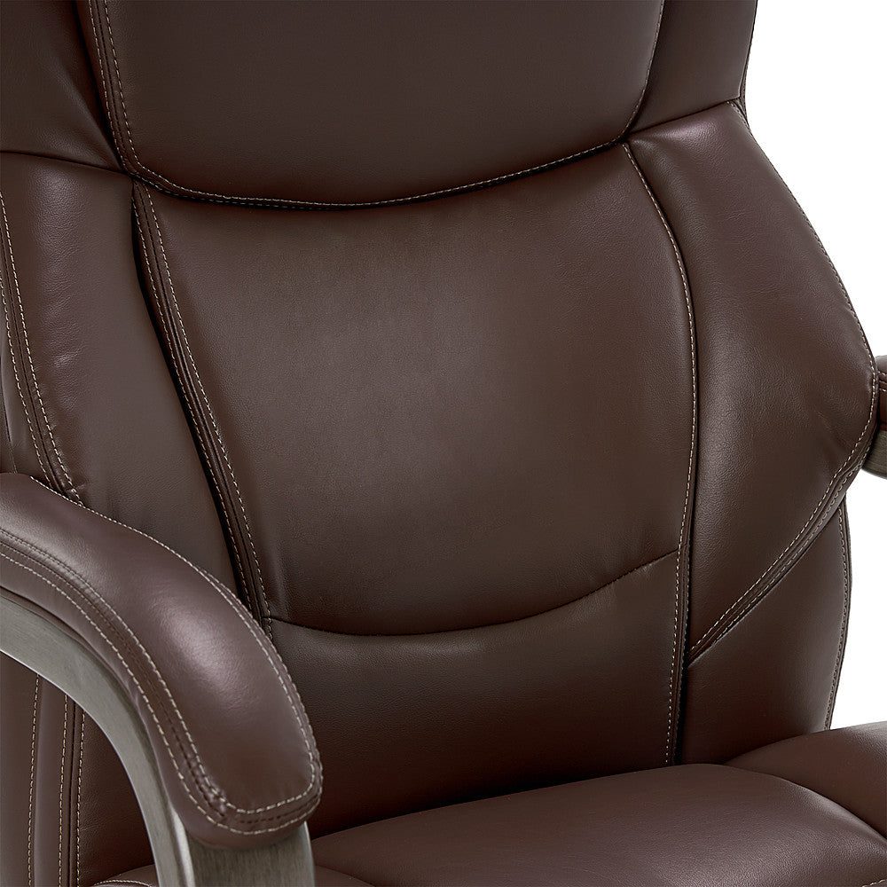 La-Z-Boy - Delano Big & Tall Bonded Leather Executive Chair - Chocolate Brown/Gray Wood_13
