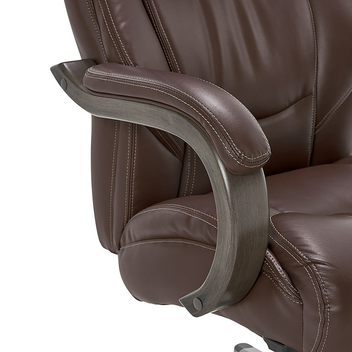 La-Z-Boy - Delano Big & Tall Bonded Leather Executive Chair - Chocolate Brown/Gray Wood_11