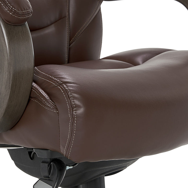 La-Z-Boy - Delano Big & Tall Bonded Leather Executive Chair - Chocolate Brown/Gray Wood_12