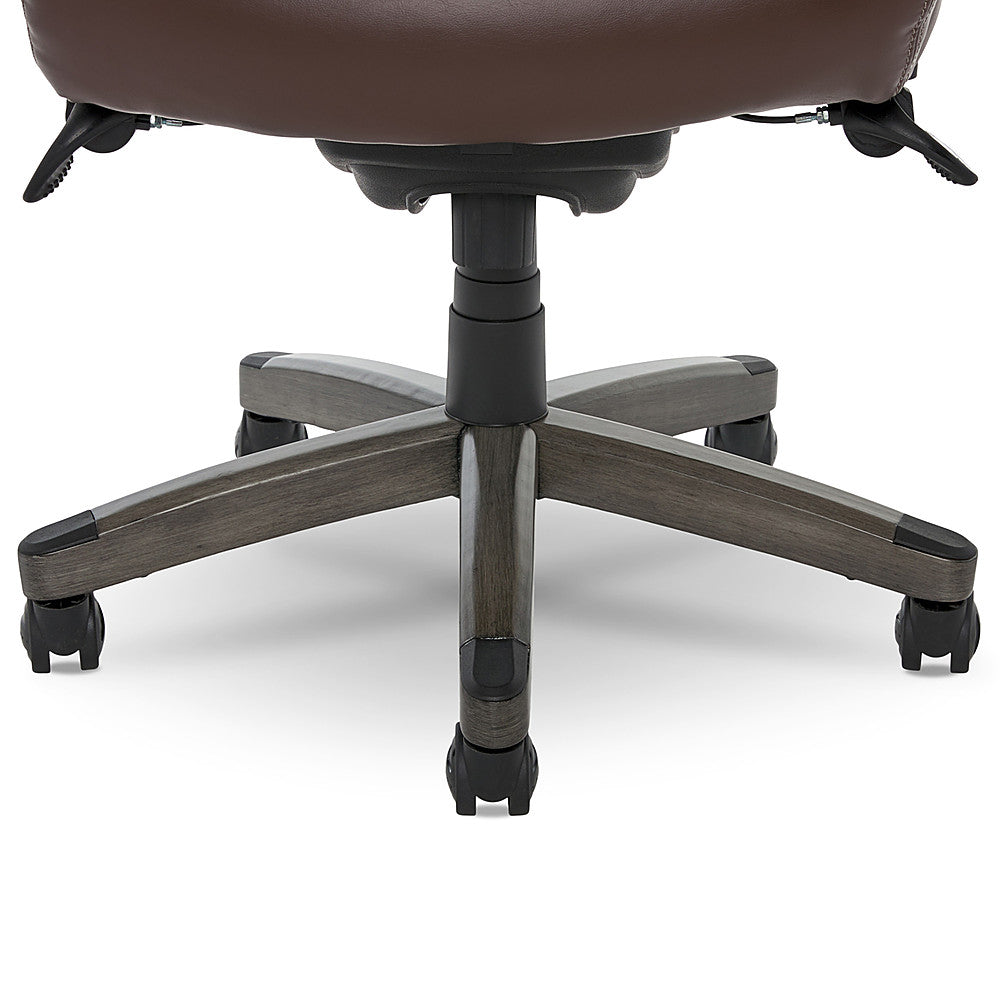 La-Z-Boy - Delano Big & Tall Bonded Leather Executive Chair - Chocolate Brown/Gray Wood_7
