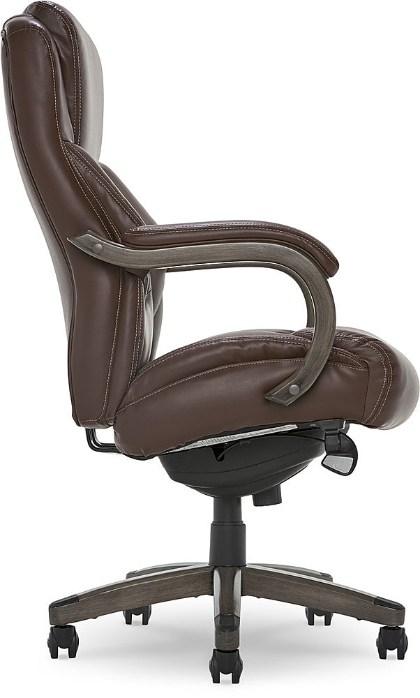 La-Z-Boy - Delano Big & Tall Bonded Leather Executive Chair - Chocolate Brown/Gray Wood_6