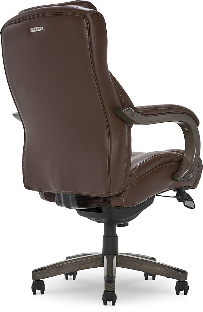 La-Z-Boy - Delano Big & Tall Bonded Leather Executive Chair - Chocolate Brown/Gray Wood_5