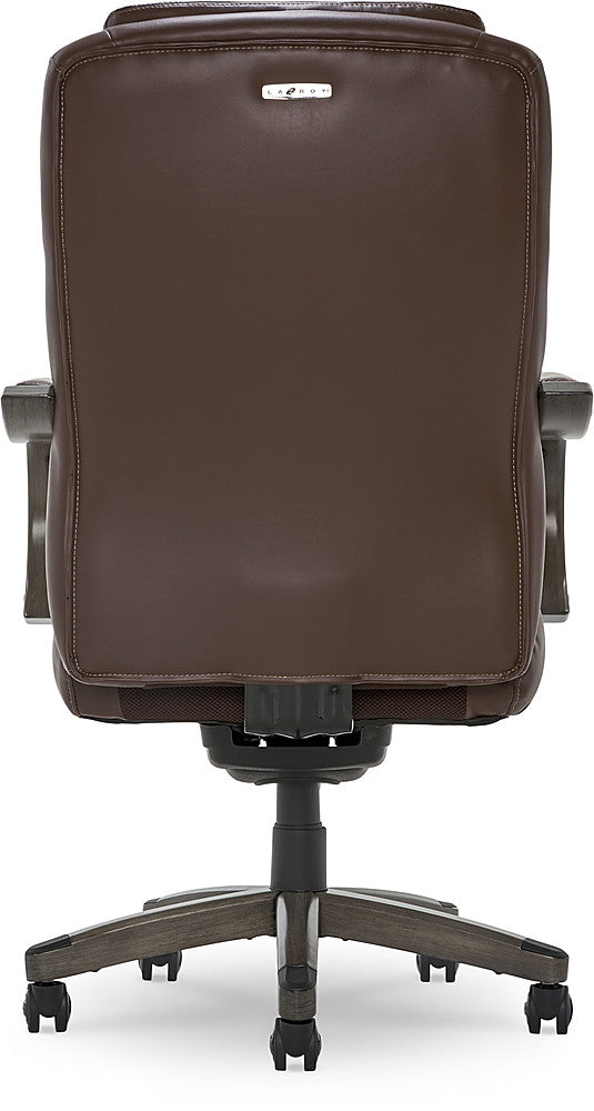 La-Z-Boy - Delano Big & Tall Bonded Leather Executive Chair - Chocolate Brown/Gray Wood_4
